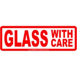 Glass-with-care labels 150x48mm 10s